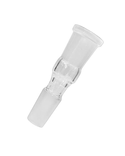 A 14mm Male to 14mm Female Straight Glass Adapter.