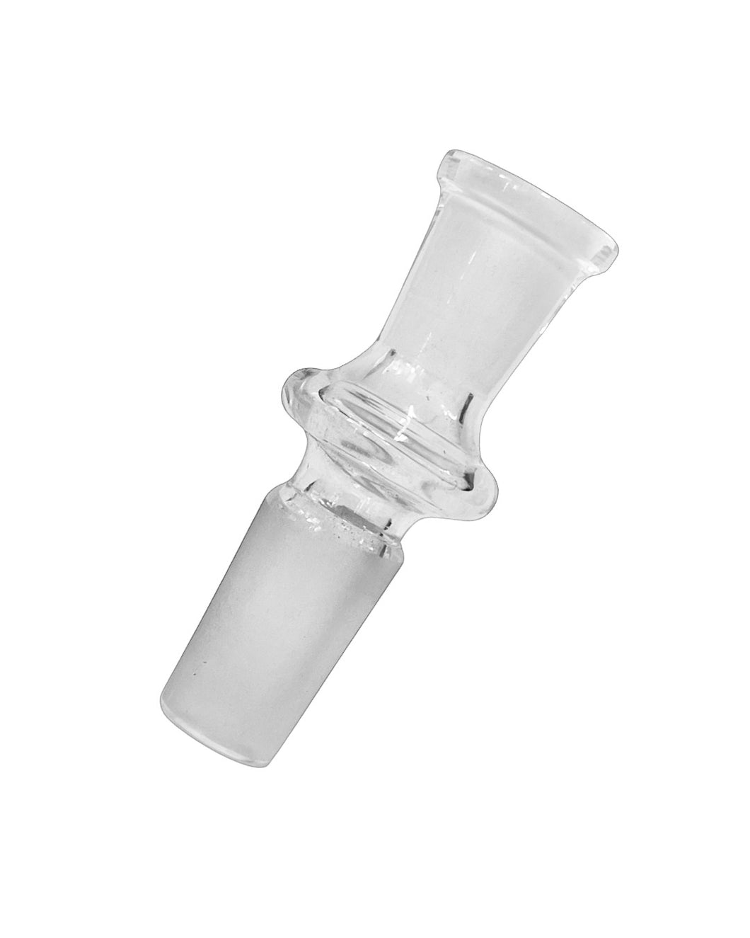 A 14mm Male to 10mm Female Straight Glass Adapter.