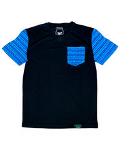 Load image into Gallery viewer, Kroniic Clothing Water Blue Elemental Hemp Pocket Tee with Joint Holder.
