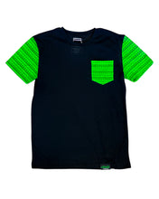 Load image into Gallery viewer, Kroniic Clothing Flower Green Elemental Hemp Pocket Tee with Joint Holder.
