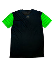 Load image into Gallery viewer, Back of a Kroniic Clothing Flower Green Elemental Hemp Pocket Tee with Joint Holder.
