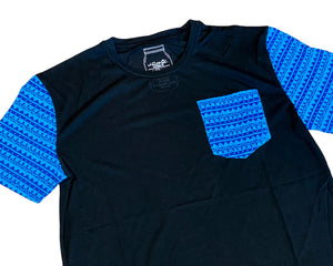 Kroniic Clothing Water Blue Elemental Hemp Pocket Tee with Joint Holder.