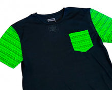 Load image into Gallery viewer, Kroniic Clothing Flower Green Elemental Hemp Pocket Tee with Joint Holder.
