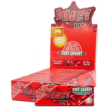 Load image into Gallery viewer, A box of Very Cherry Juicy Jay&#39;s Classic 1 1/4 Rolling Papers.
