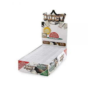 A box of Coconut Juicy Jay's Classic 1 1/4 Rolling Papers.
