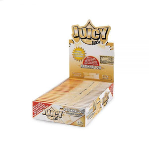 A box of Marshmallow Juicy Jay's Classic 1 1/4 Rolling Papers.
