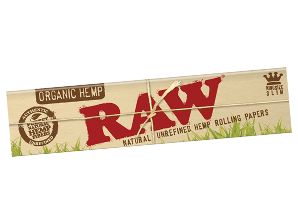 A pack of Raw Organic Hemp Kingsize Slim Rolling Papers.