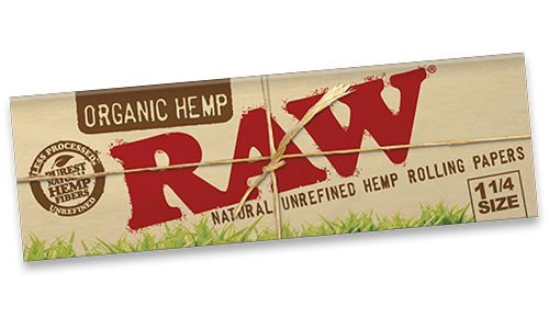 A pack of Raw Organic Hemp 1 1/4 Rolling Papers.