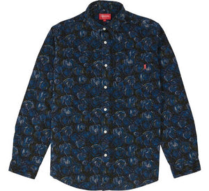 Supreme Roses Corduroy Shirt Blue