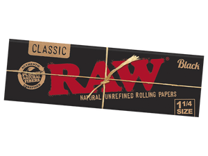 Raw Black 1 1/4 Classic Rolling Papers