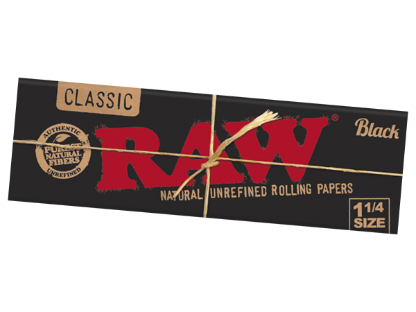 Raw Black 1 1/4 Classic Rolling Papers