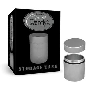 A silver Randy's 45mm Aluminum Storage Tank.