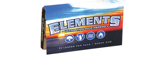 A pack of Elements Ultra Thin 1 1/2 Rice Rolling Papers.