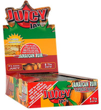 Load image into Gallery viewer, A box of Jamaican Rum Juicy Jay&#39;s Classic 1 1/4 Rolling Papers.
