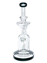Load image into Gallery viewer, A back of a blue Monark Double Chamber Recycler Rig.
