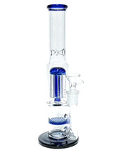 Load image into Gallery viewer, A blue Stemless Double Perc Straight Tube.
